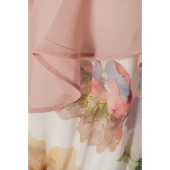 Talulah Darcy Floral Print Dress Short Sleeve Ruffled Tiered Mini Dress S - Picture 6 of 14